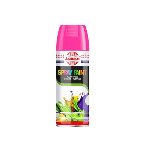 Asmaco Spray Paint All Purpose Interior Exterior- Pink Color 400ml